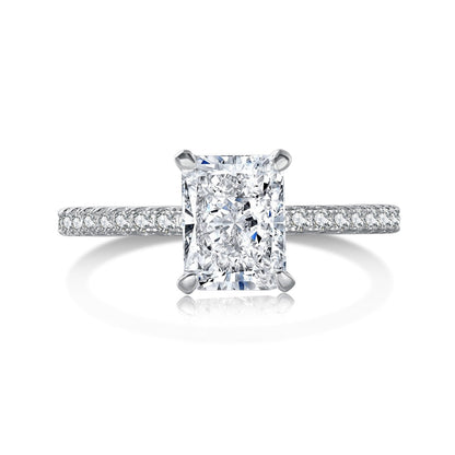 [Spark Jewelry]2.0 Carat Dazzling Sparkling Radiant Cut Party Ring