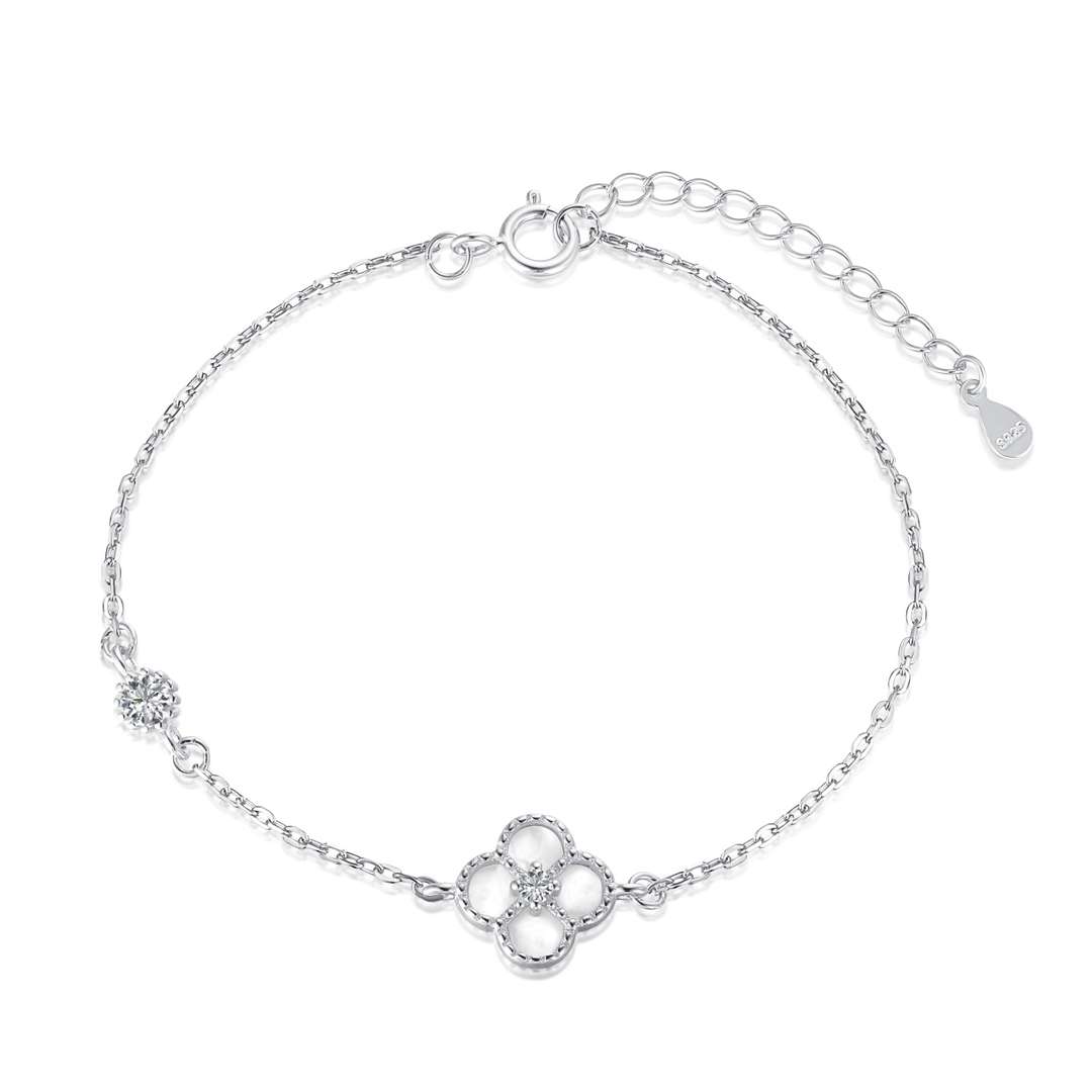 [Spark Jewelry]Delicate Four Leaf Clover Bracelet