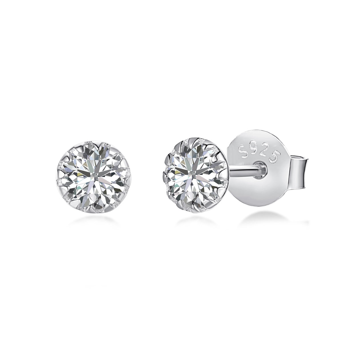 [Spark Jewelry]Sparkling Colorful Round Shape Earrings