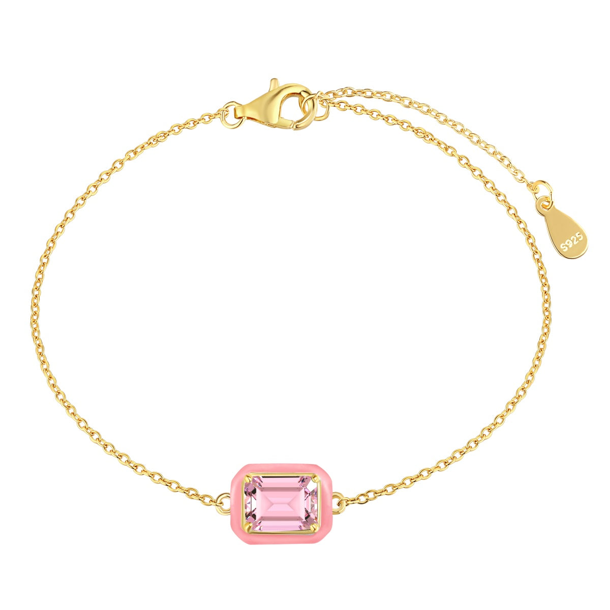 [Spark Jewelry]2.0 Carat Sparkling Colorful Emerald Cut Daily Bracelet