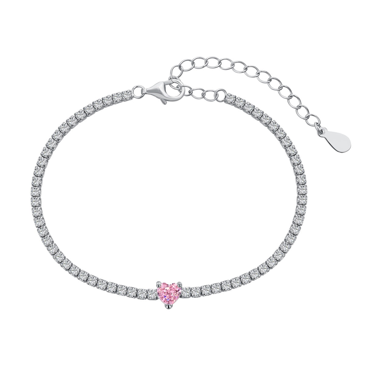 [Spark Jewelry]0.5 Carat Elegant Romantic Heart Shape Lover Bracelet