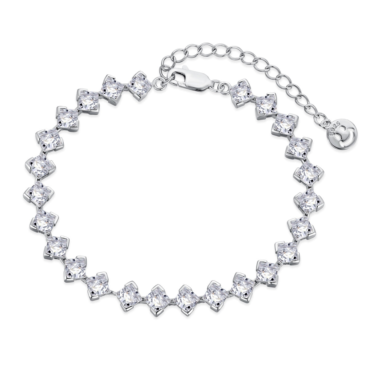 [Spark Jewelry]0.5 Carat Ornate Princess Cut Daily Bracelet