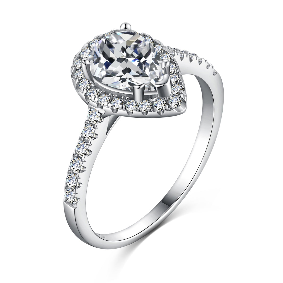 [Spark Jewelry]1.0 Carat Luxurious Resplendent Water Drop Shape Wedding Ring