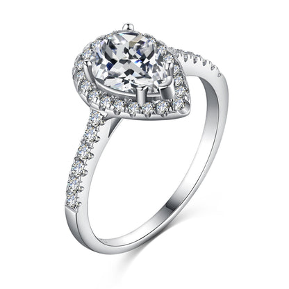 [Spark Jewelry]1.0 Carat Luxurious Resplendent Water Drop Shape Wedding Ring