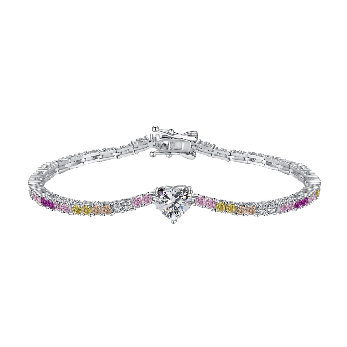 [Spark Jewelry]Delicate Romantic Heart Shape Lover Bracelet