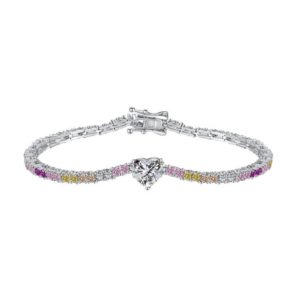 [Spark Jewelry]Delicate Romantic Heart Shape Lover Bracelet