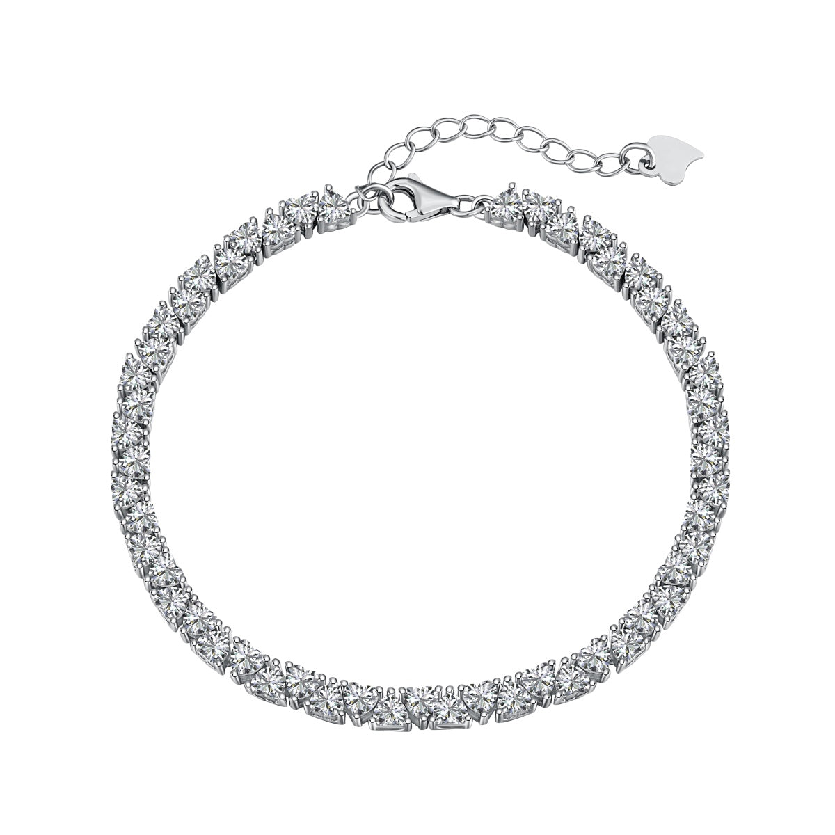 [Spark Jewelry]Dazzling Romantic Heart Shape Lover Bracelet