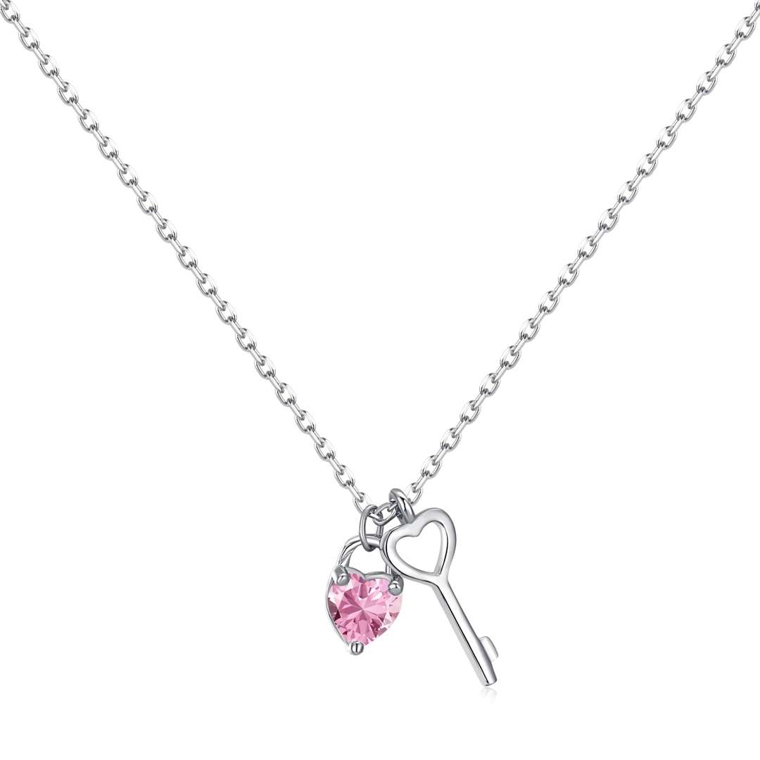 [Spark Jewelry]Unique Heart Shape Key Pendent Necklace