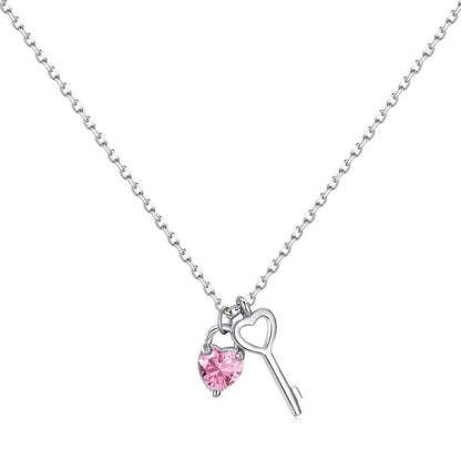 [Spark Jewelry]Unique Heart Shape Key Pendent Necklace