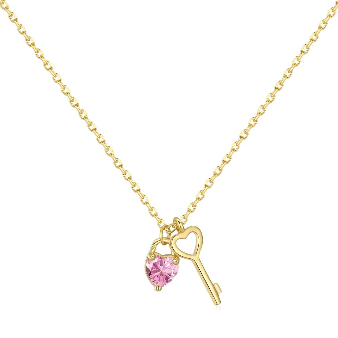 [Spark Jewelry]Unique Heart Shape Key Pendent Necklace