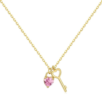 [Spark Jewelry]Unique Heart Shape Key Pendent Necklace