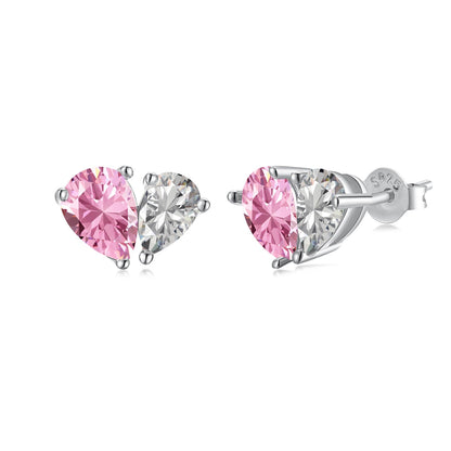 [Spark Jewelry]Dazzling Elegant Heart Cut Lover Earrings