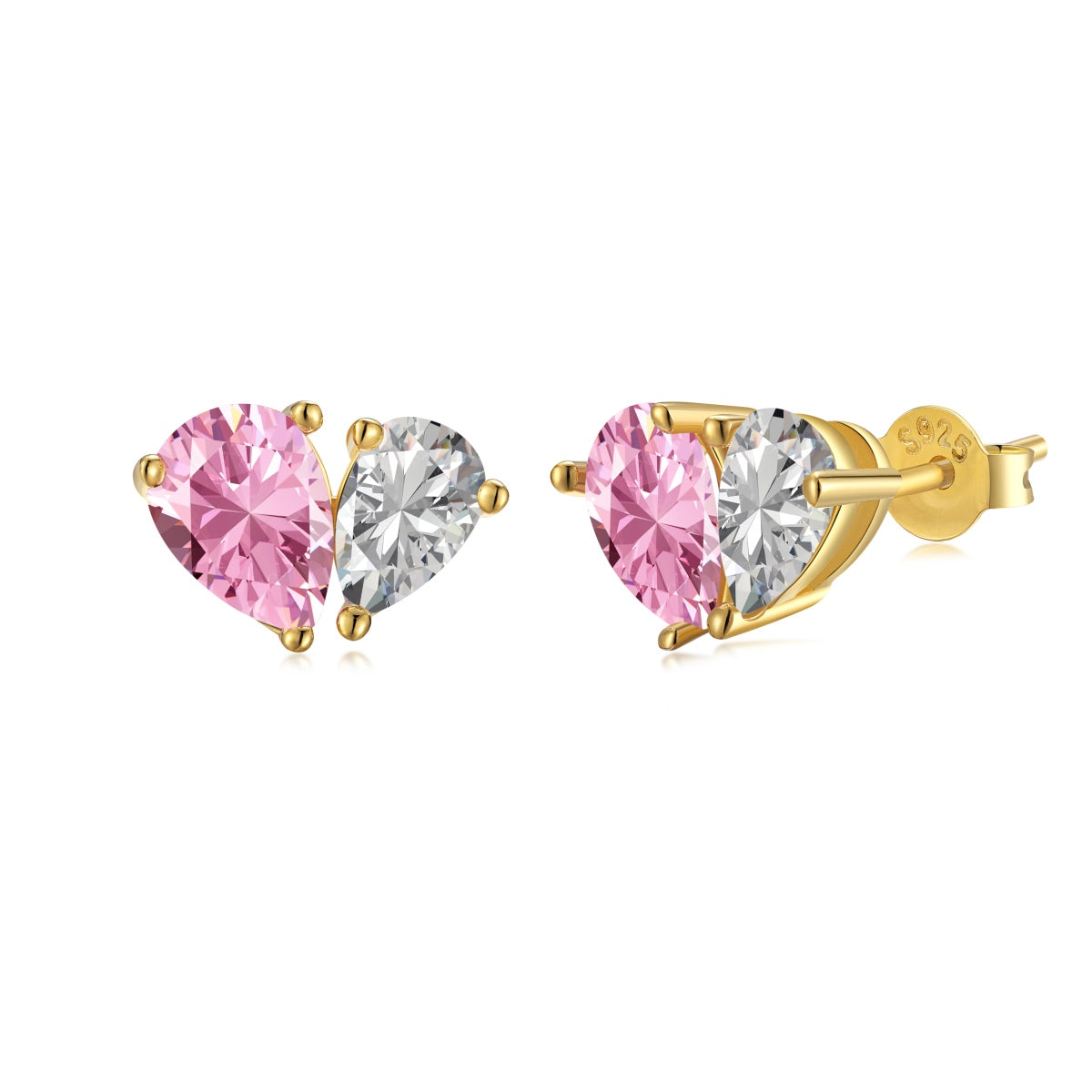 [Spark Jewelry]Dazzling Elegant Heart Cut Lover Earrings