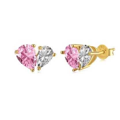 [Spark Jewelry]Dazzling Elegant Heart Cut Lover Earrings