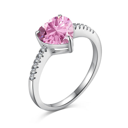 [Spark Jewelry]2.0 Carat Dazzling Lustrous Heart Cut Lover Ring