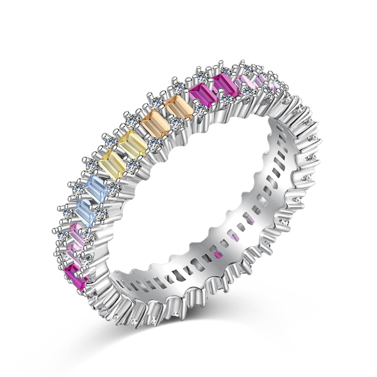 [Spark Jewelry]Splashy Ornate Emerald Cut Cocktail Ring