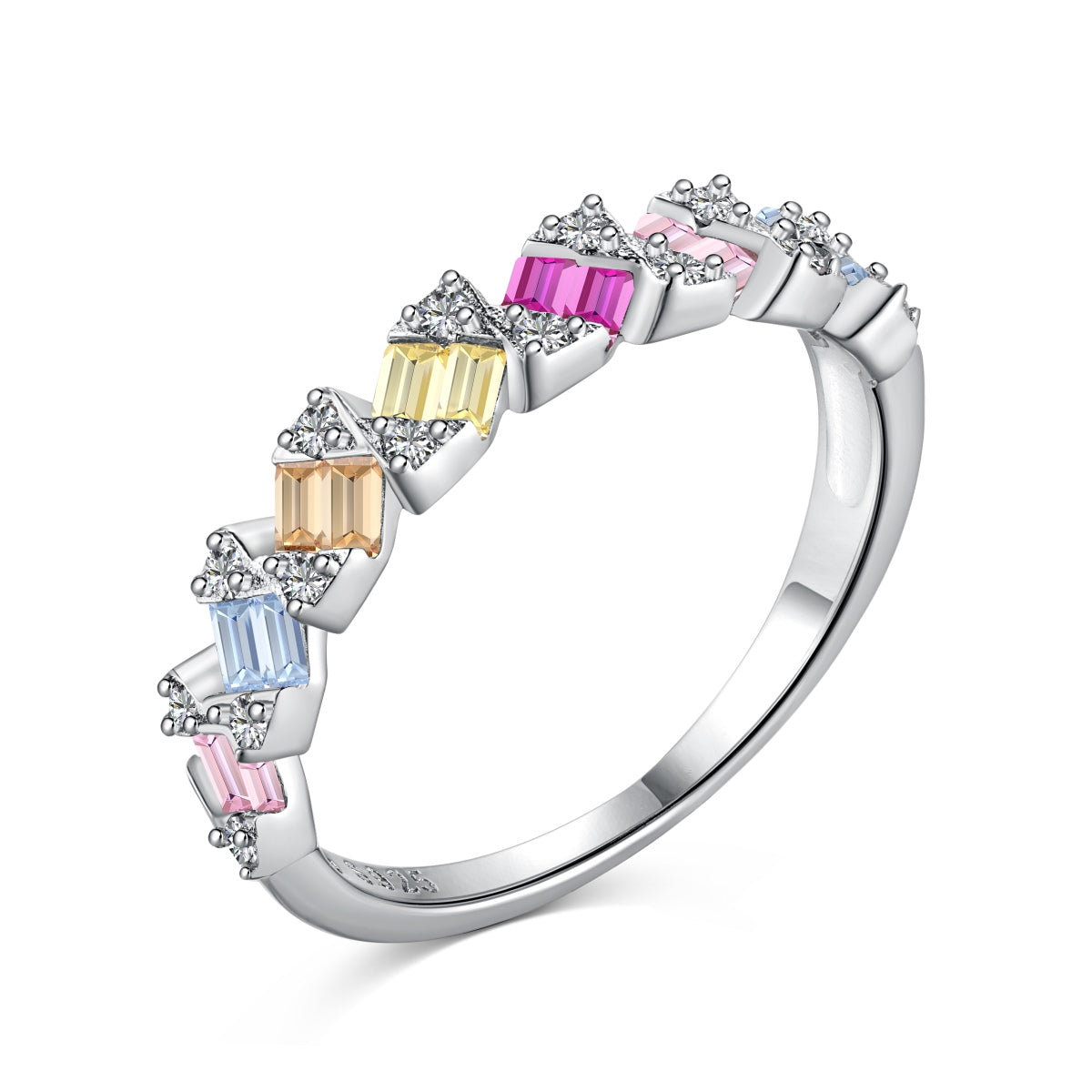 [Spark Jewelry]Delicate Vibrant Emerald Cut Daily Ring