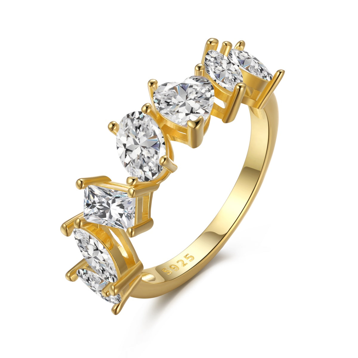 [Spark Jewelry]Delicate Multi Cut Ring