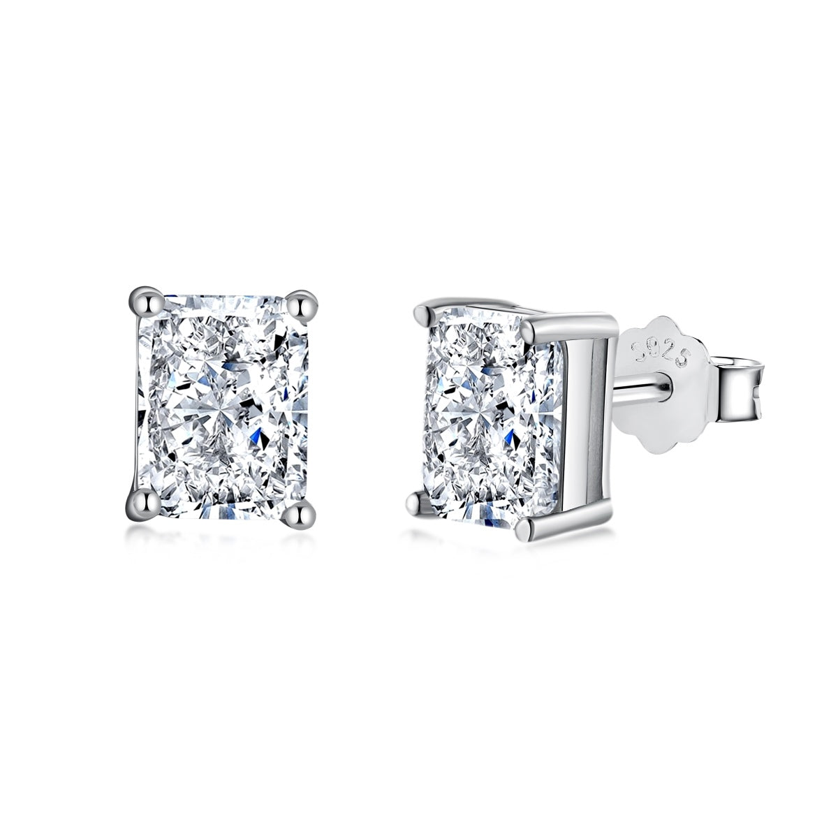 [Spark Jewelry]Radiant Luxurious Princess Cut Daily Earrings