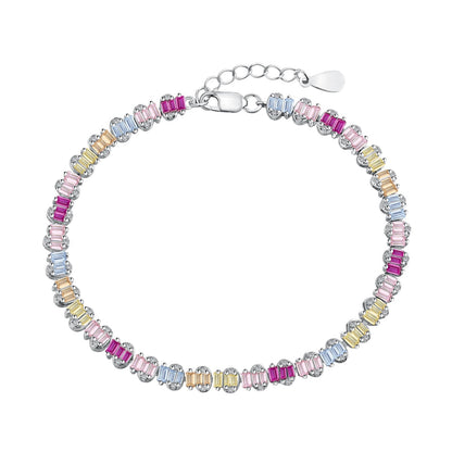 [Spark Jewelry]Delicate Colorful Emerald Cut Party Bracelet