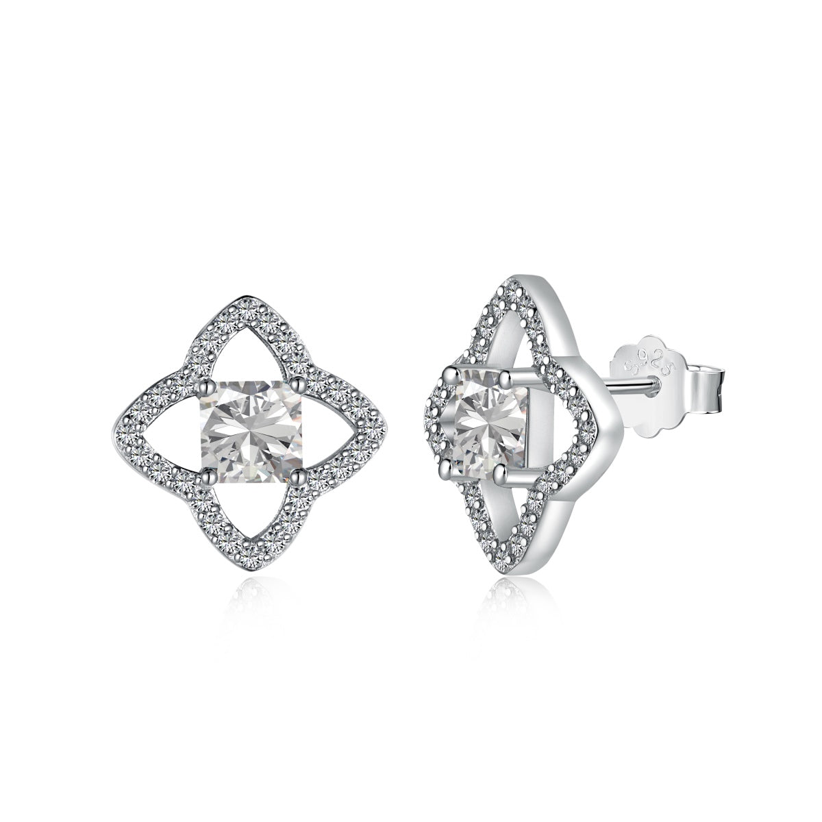 [Spark Jewelry]Elegant Star Shape Princess Cut Daily Earrings