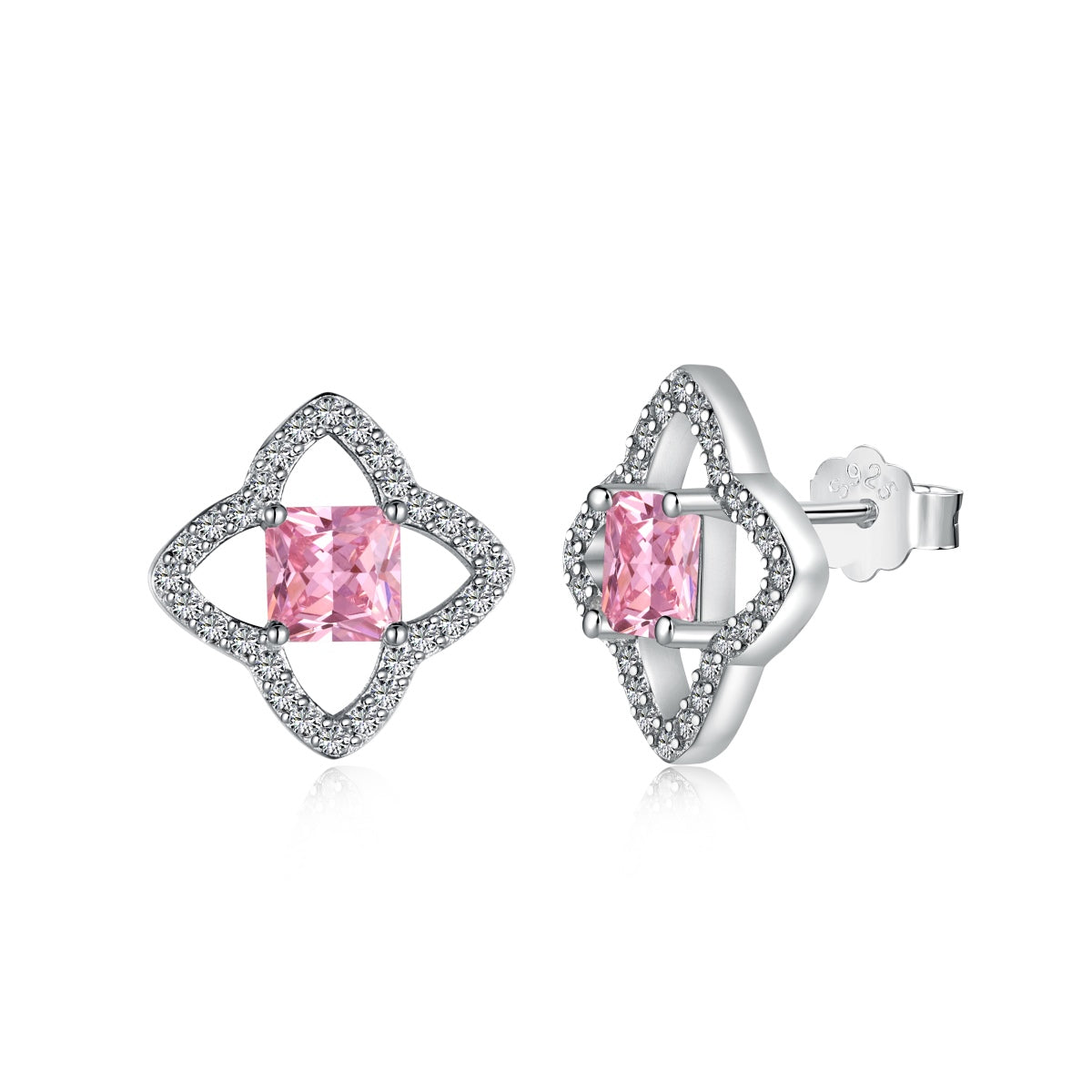 [Spark Jewelry]Elegant Star Shape Princess Cut Daily Earrings