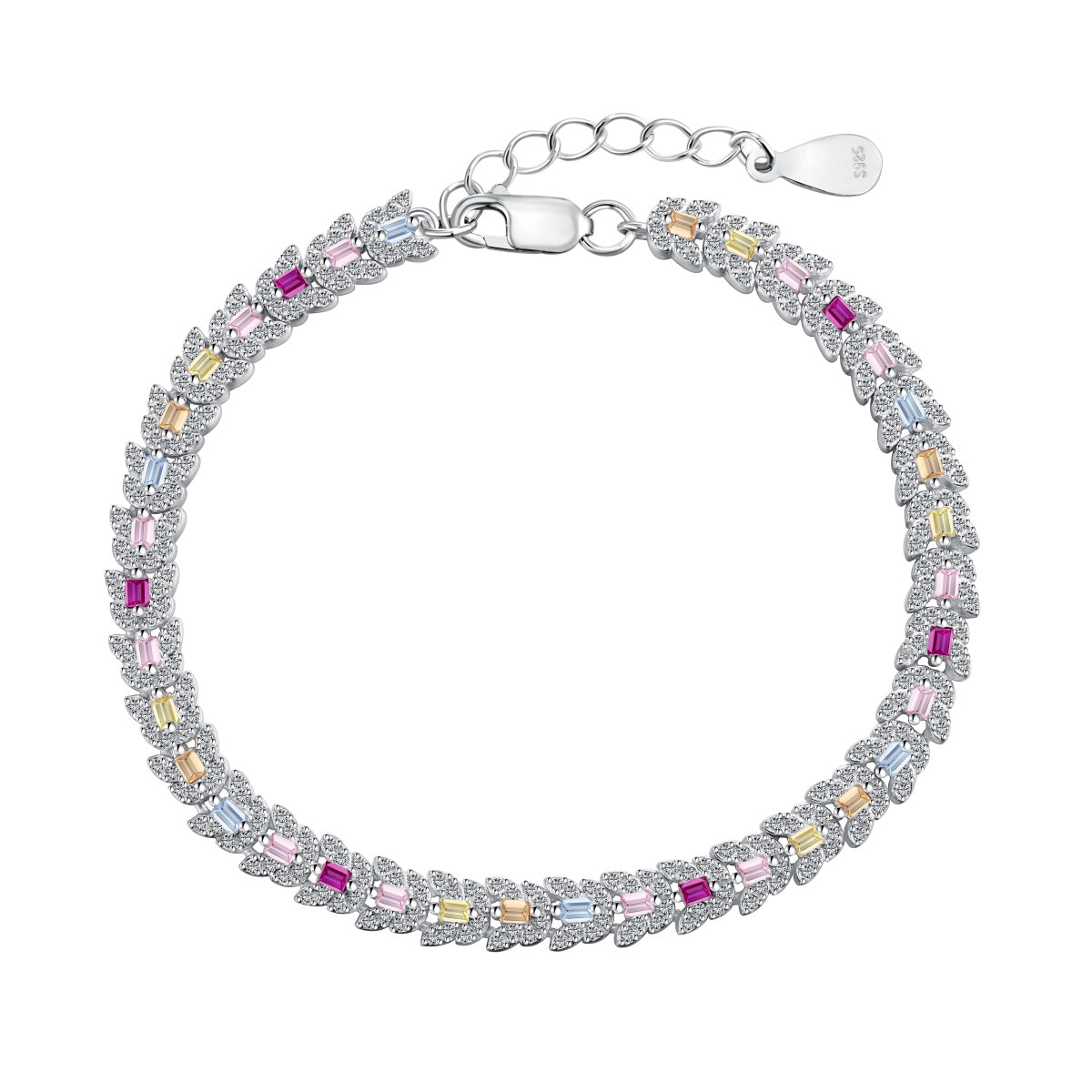 [Spark Jewelry]Delicate Colorful Multi Cut Daily Bracelet