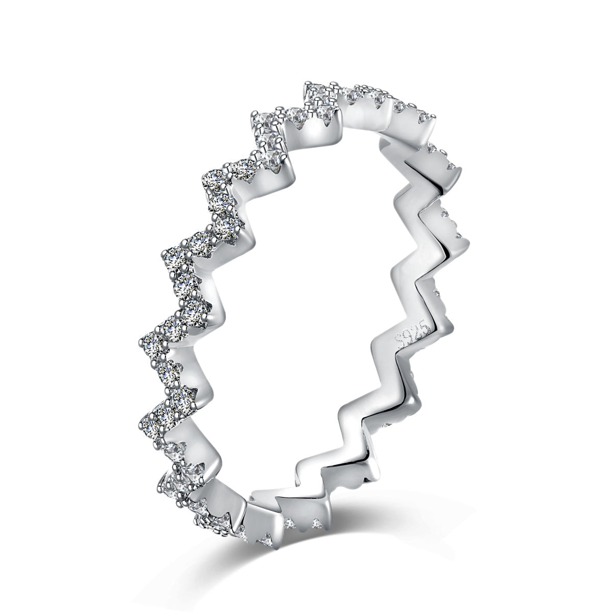 [Spark Jewelry]Delicate Enchanting Wave Shape Daily Ring