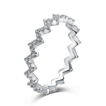 [Spark Jewelry]Delicate Enchanting Wave Shape Daily Ring