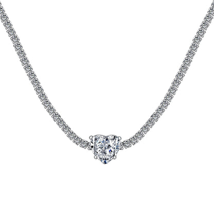 [Spark Jewelry]2.0 Carat Sparkling Tennis Heart Cut Necklace