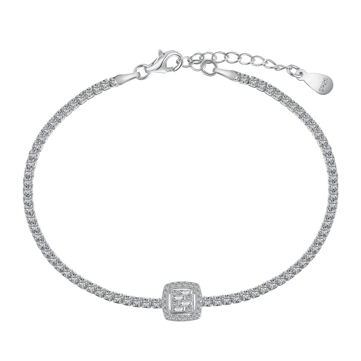 [Spark Jewelry]Luxurious Dazzling Square Shape Banquet Bracelet