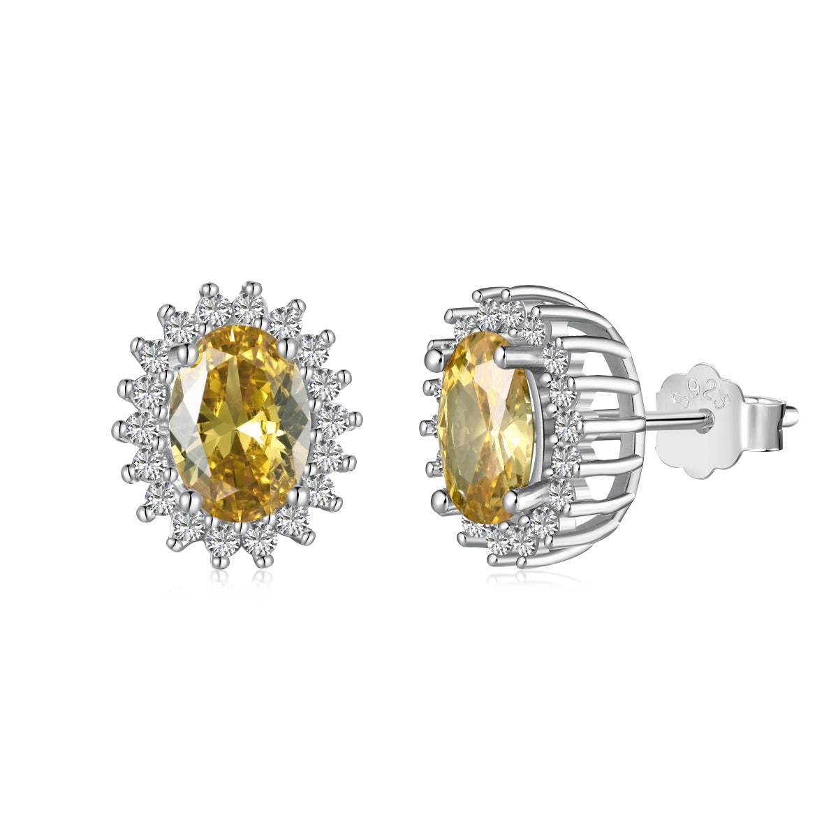 [Spark Jewelry]Delicate Radiant Oval Cut Daily Earrings