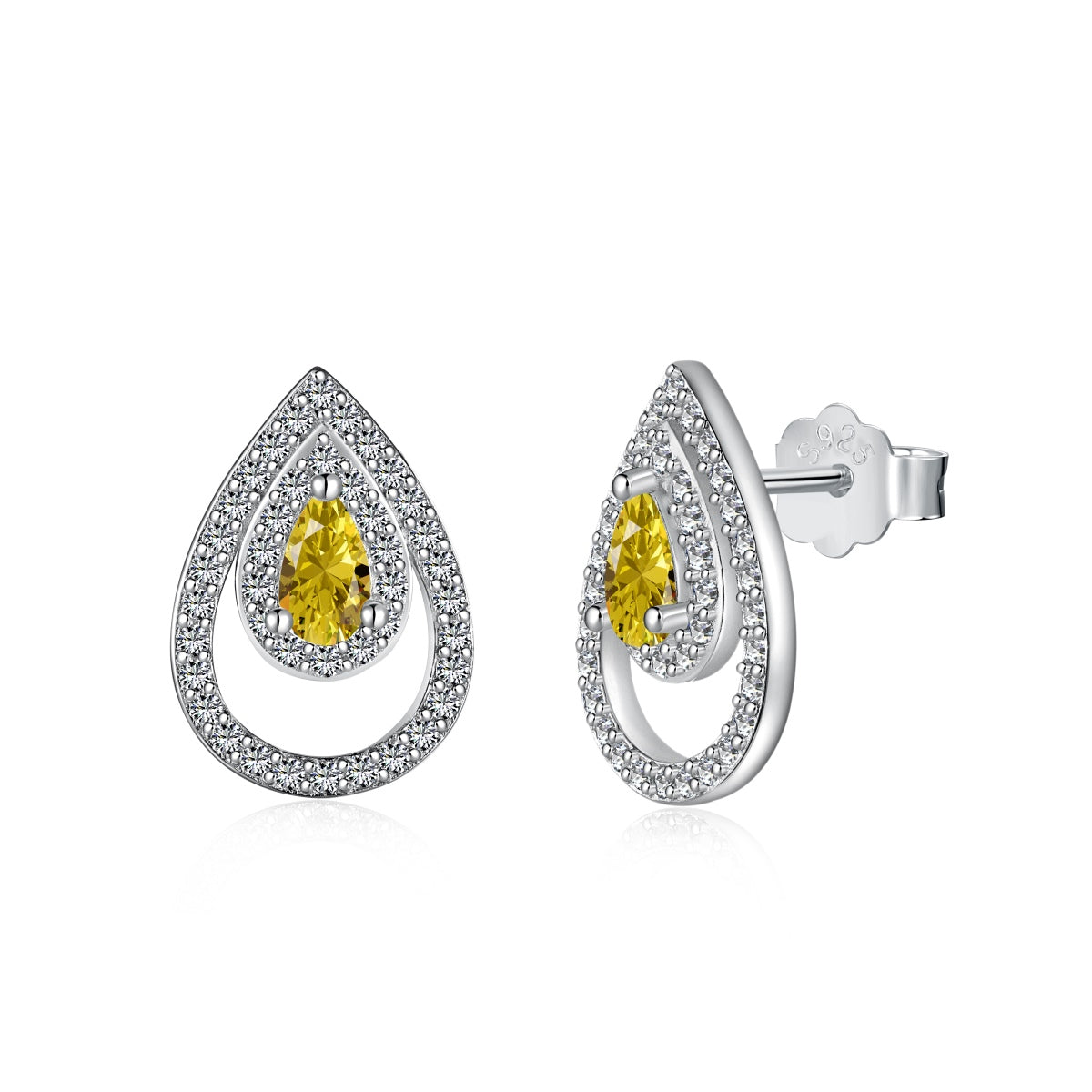 [Spark Jewelry]Sparkling Delicate Water Drop Shape Daily Earrings