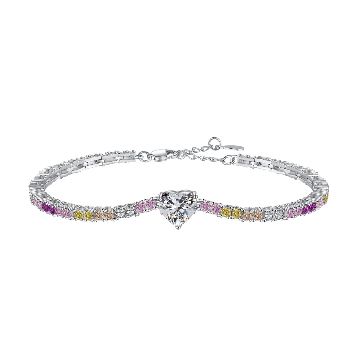 [Spark Jewelry]Delicate Romantic Heart Shape Lover Bracelet