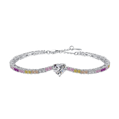 [Spark Jewelry]Delicate Romantic Heart Shape Lover Bracelet