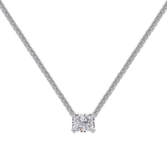 [Spark Jewelry]4.0 Carat Elegant Radiant Cut Necklace