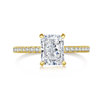 [Spark Jewelry]2.0 Carat Dazzling Sparkling Radiant Cut Party Ring