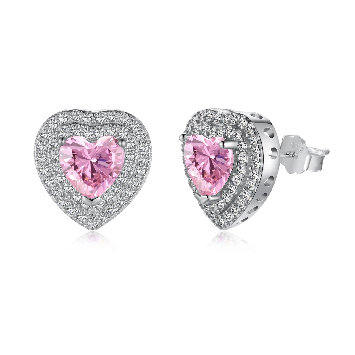 [Spark Jewelry]Dazzling Heart Shape Lover Earrings