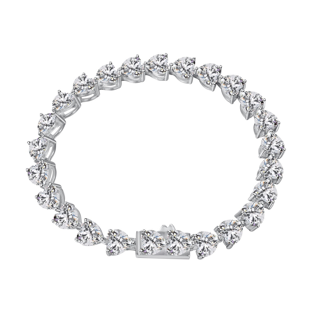 [Spark Jewelry]0.75 Carat Elegant Romantic Heart Shape Lover Bracelet