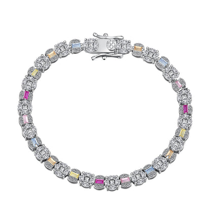 [Spark Jewelry]Dazzling Radiant Multi Cut Daily Bracelet