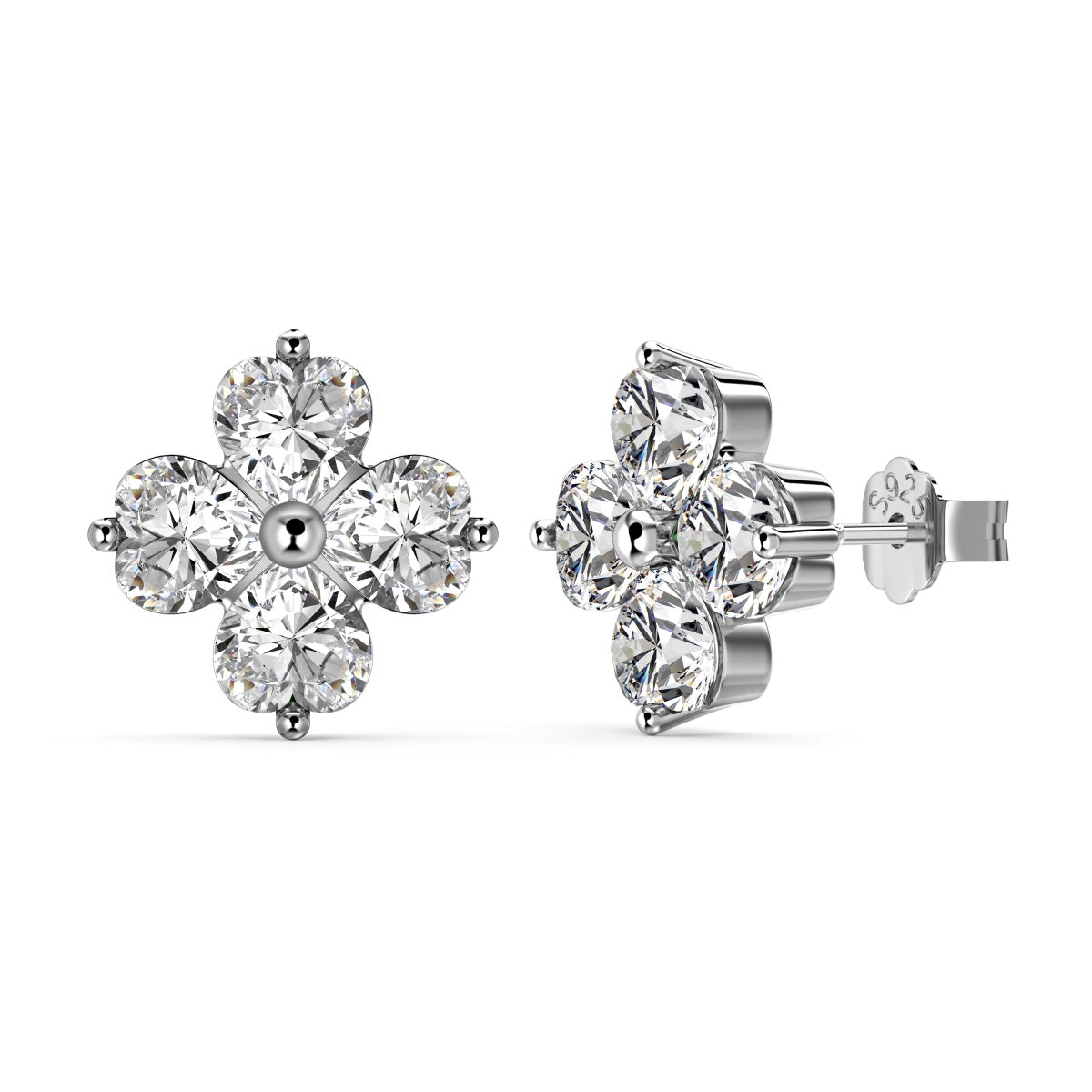 [Spark Jewelry]Four-Leaf Clover Ball Earrings
