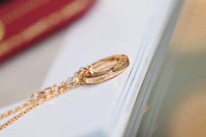 [⭐Spark]LOVE NECKLACE ADJUSTABLE ROSE GOLD 2 DIAMOND