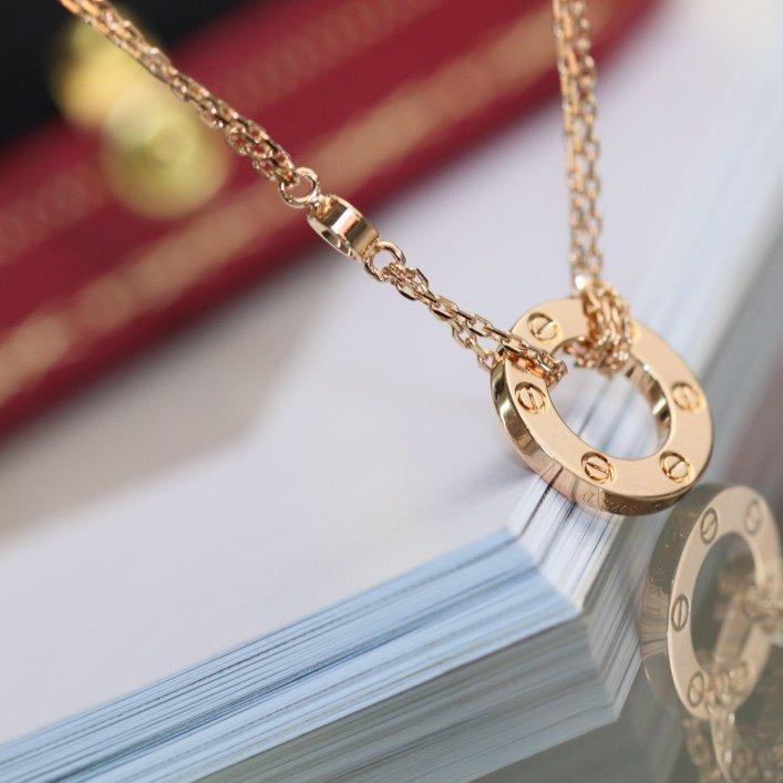 [⭐Spark]LOVE NECKLACE ADJUSTABLE ROSE GOLD 2 DIAMOND