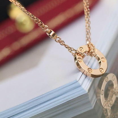 [⭐Spark]LOVE NECKLACE ADJUSTABLE ROSE GOLD 2 DIAMOND