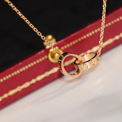 [⭐Spark]LOVE NECKLACE PINK GOLD AND SILVER