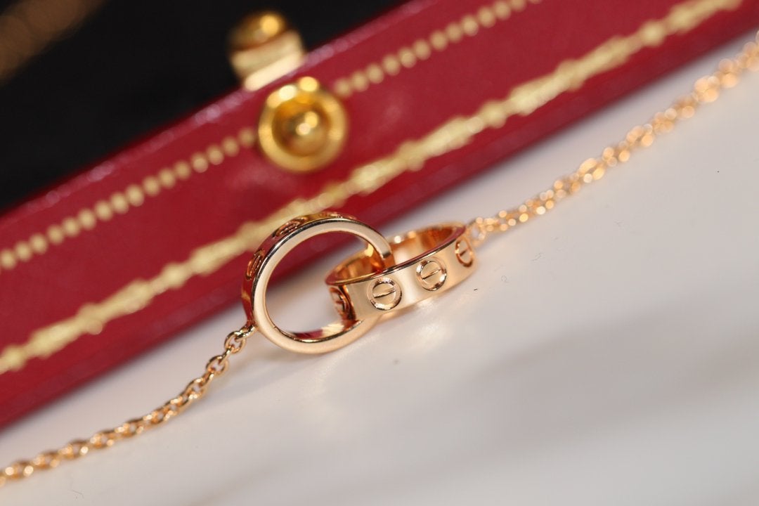 [⭐Spark]LOVE NECKLACE PINK GOLD AND SILVER