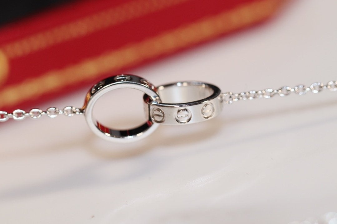 [⭐Spark]LOVE NECKLACE PINK GOLD AND SILVER