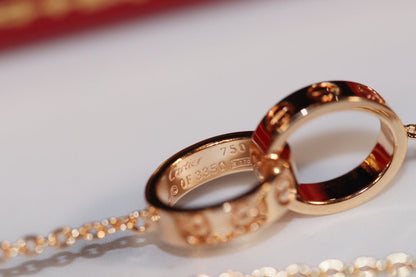 [⭐Spark]LOVE NECKLACE PINK GOLD AND SILVER
