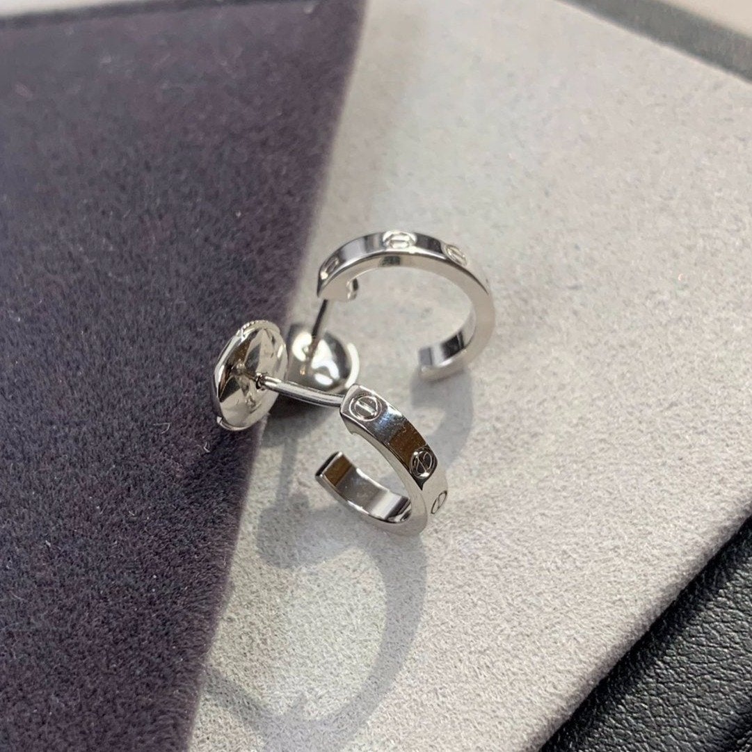 [⭐Spark]LOVE EARRINGS 2.65MM SILVER