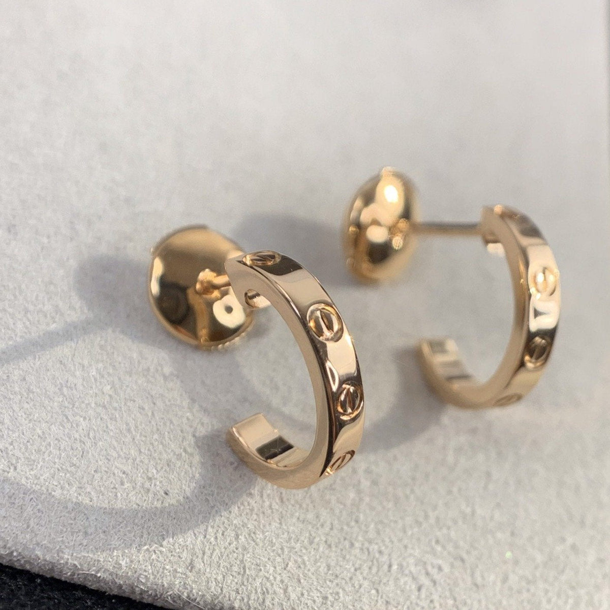 [⭐Spark]LOVE EARRINGS 2.65MM PINK GOLD